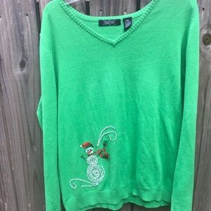 Crystal Kobe Snowman Christmas Sweater